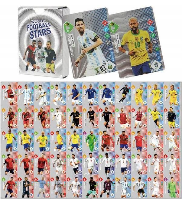 Futbolo kortelių rinkinys ( Sidabrinė kolekcija) - pasaulio žvaigždės, 50 vnt. | 
