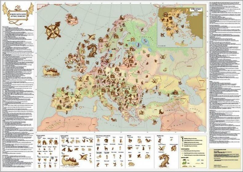 Europos mitinių būtybių žemėlapis | 