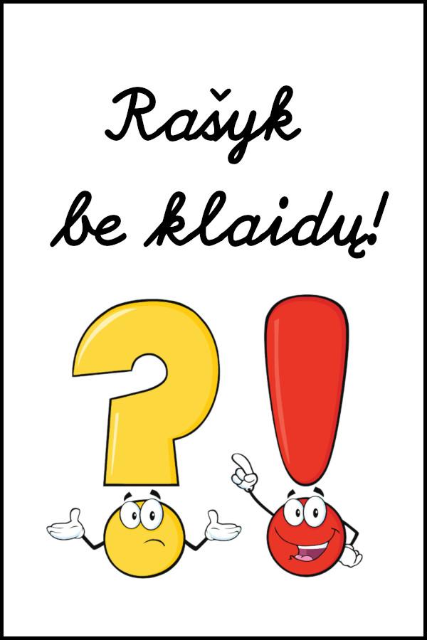 KNYGŲ RINKINYS. Rašyk BE KLAIDŲ! 14 lentelių su lietuvių kalbos rašybos taisyklėmis (dalijamoji medžiaga, A5) | 