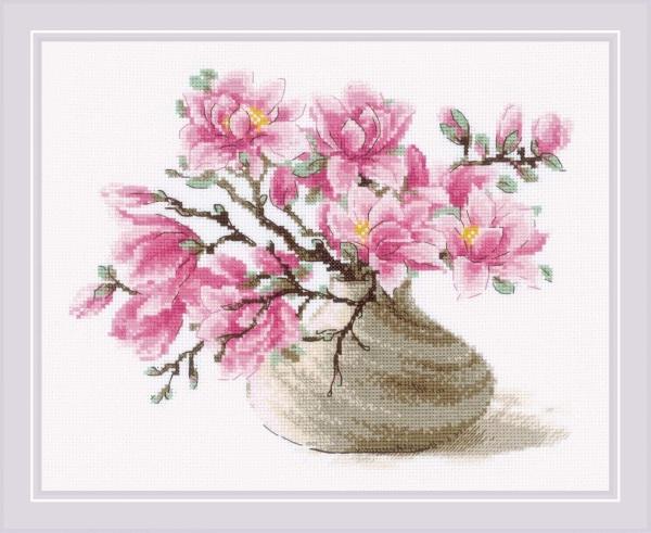 Siuvinėjimo rinkinys „Vaza su magnolijomis“ | 