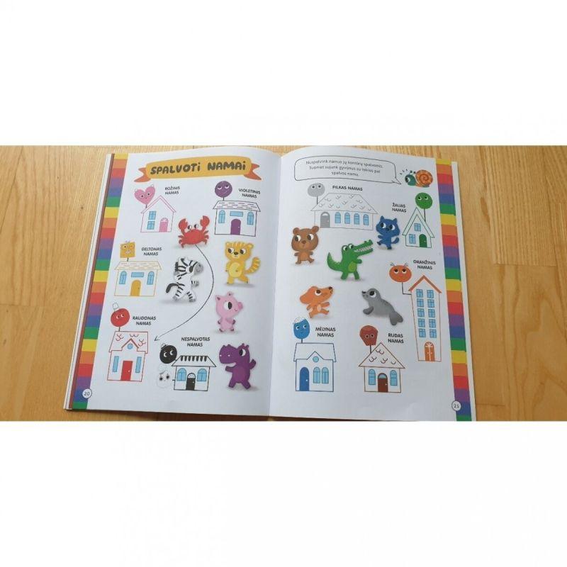 Spalvų pasaulis. Užduočių knygelė 4-5 metų vaikams su lipdukais ir su papildomomis interaktyviomis užduotimis | 