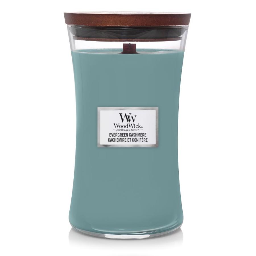 „WoodWick“ žvakė Large Core Evergreen Cashmere