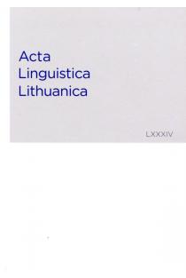 Acta Linguistica Lithuanica 84 | 