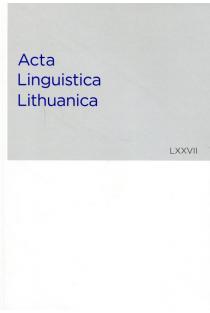 Acta Linguistica Lithuanica 77 | 