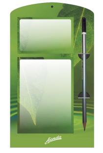 Bloknotas su pieštuku ant magnetinio pagrindo „Žalias lapas“ | 