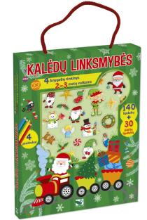Kalėdų linksmybės. 4 knygelių rinkinys su lipdukais, 2–3 metų vaikams | 