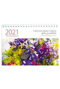 Laukų ir pievų gėlių puokštės. Stalinis 2021 metų kalendorius | 