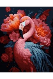 Tapyba pagal skaičius. Rožinis flamingas | 