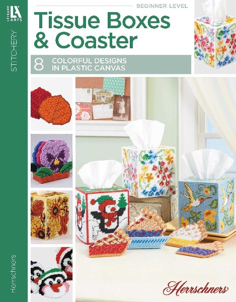 Tissue Boxes & Coasters: 8 Colorful Designs in Plastic Canvas