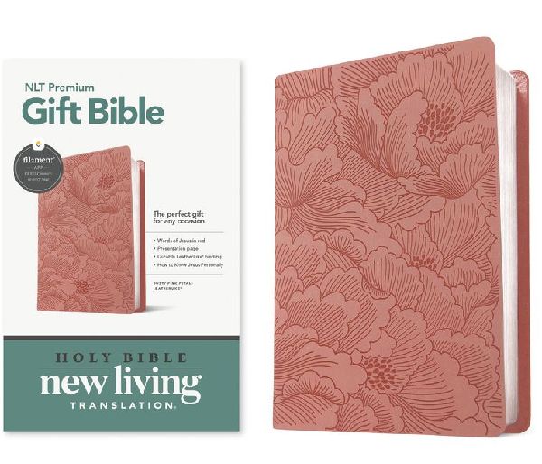 Premium Gift Bible Nlt, Filament Enabled (Leatherlike, Dusty Pink Petals, Red Letter)