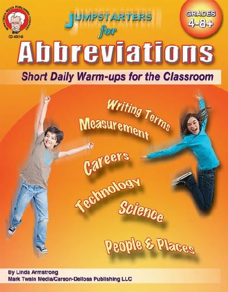 Jumpstarters for Abbreviations, Grades 4 - 12