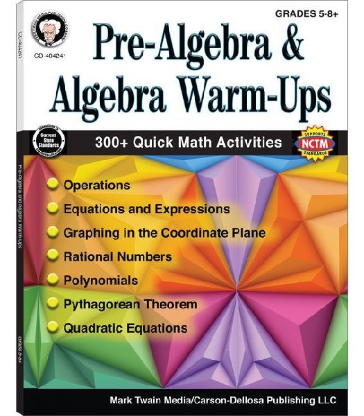 Pre-Algebra and Algebra Warm-Ups