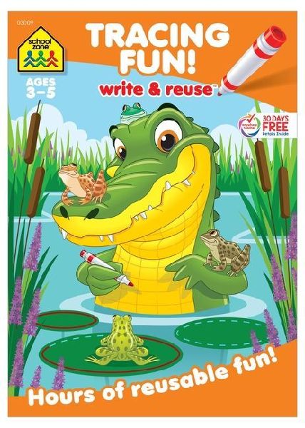 School Zone Tracing Fun! Write & Reuse Workbook