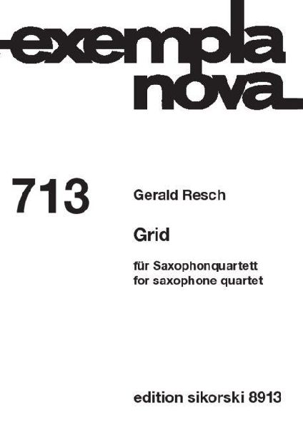 Resch: Grid for Saxophone Quartet (Bar) Score