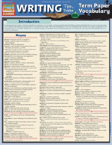 Writing Tips: Term Paper Vocabulary