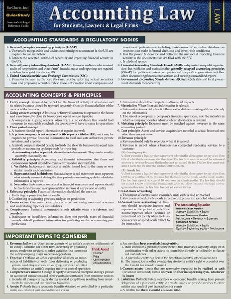 Accounting Law for Students, Lawyers & Legal Firms: A Quickstudy Laminated Reference Guide