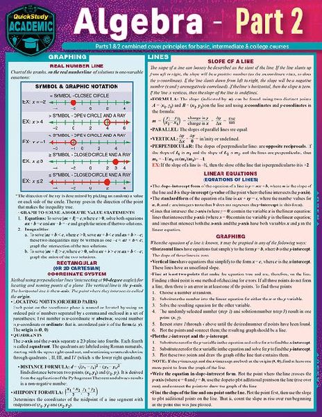 Algebra Part 2