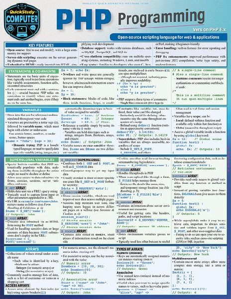 PHP Programming: A Quickstudy Laminated Reference Guide