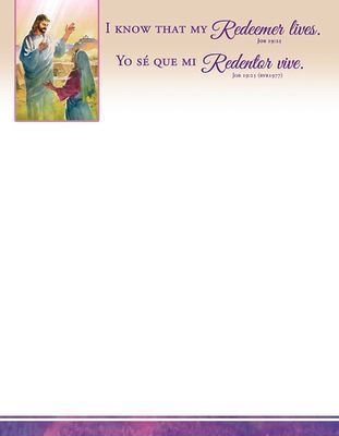 Letterhead - Easter -Bilingual - I Know My Redeemer Lives. - Job 19:25 (Nkjv)