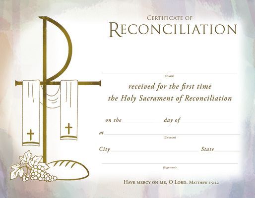 Certificate - Reconciliation
