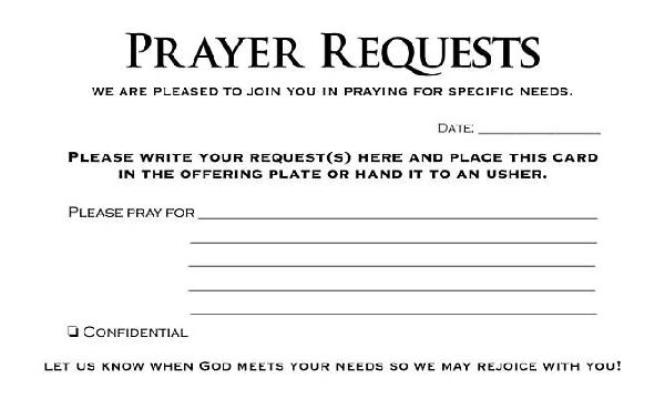 Prayer Card - Prayer Requests (Pkg 50)