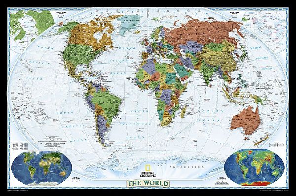 National Geographic World Wall Map - Decorator (46 X 30.5 In)