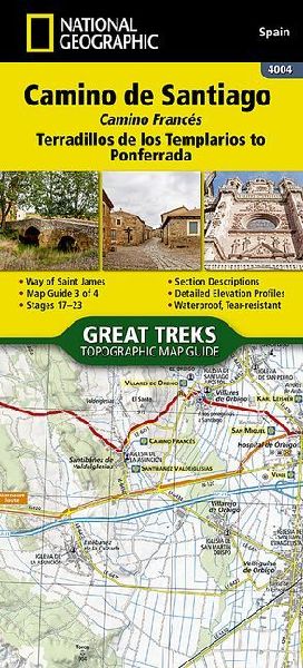 Camino de Santiago - Camino France Map 3 of 4: Terradillos de los Templarios to Ponferrada