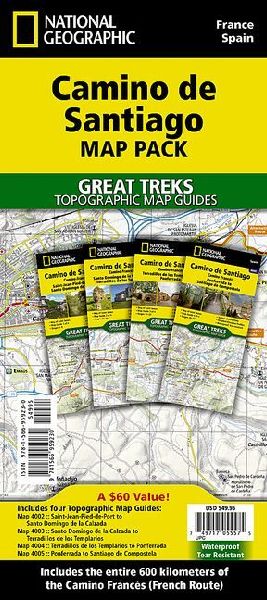 Camino de Santiago Map Map Pack Bundle: 4 map pack for the whole route