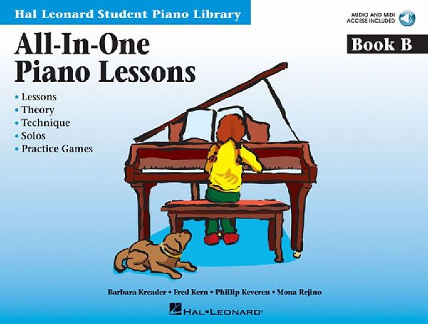 All-In-One Piano Lessons Book B Beginner Piano Sheet Music Songbook with Online Audio Hal Leonard Student Piano Library by Barbara Kreader and Team