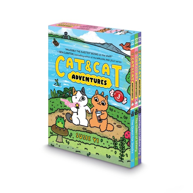 Cat & Cat Adventures #1-3: A Graphic Novel 3-Book Box Set : The Quest for Snacks, The Goblet of Infinity, Journey Into Unibear City
