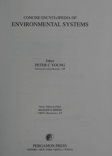 Concise Encyclopedia of Environmental Systems (Volume 4)