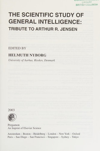 The Scientific Study of General Intelligence Tribute to Arthur Jensen
