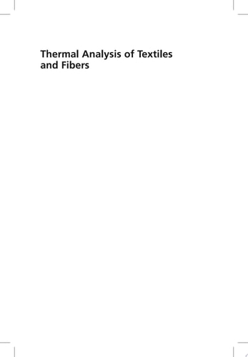 Thermal Analysis of Textiles and Fibers