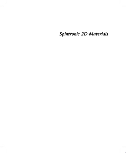 Spintronic 2D Materials Fundamentals and Applications