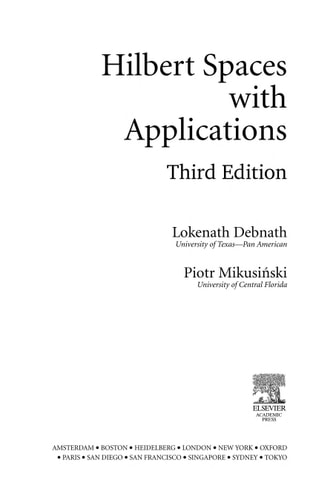 Introduction to Hilbert Spaces with Applications