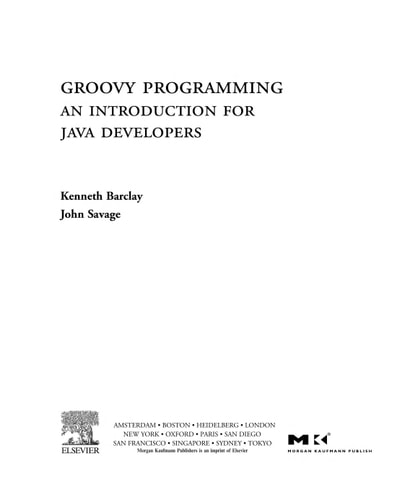 Groovy Programming An Introduction for Java Developers