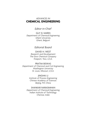 Advances in Chemical Engineering Photocatalytic Technologies
