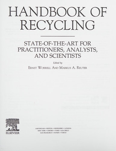 Handbook of Recycling State-of-the-art for Practitioners, Analysts, and Scientists