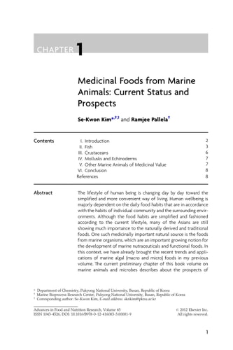 Marine Medicinal Foods Implications and Applications: Animals and Microbes