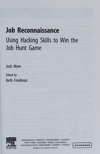 Job Reconnaissance Using Hacking Skills to Win the Job Hunt Game
