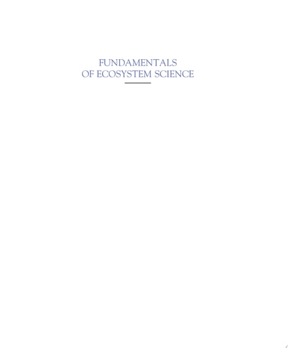 Fundamentals of Ecosystem Science