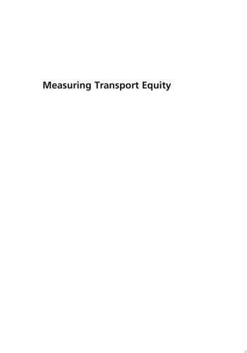 Measuring Transport Equity