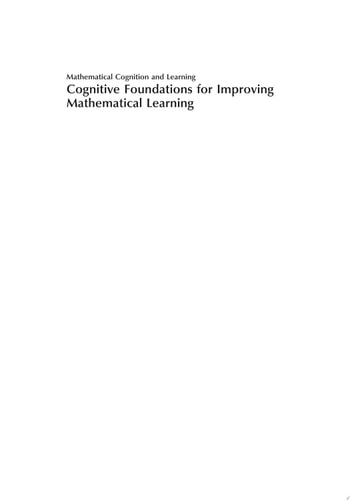 Cognitive Foundations for Improving Mathematical Learning