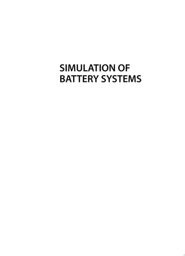 Simulation of Battery Systems Fundamentals and Applications