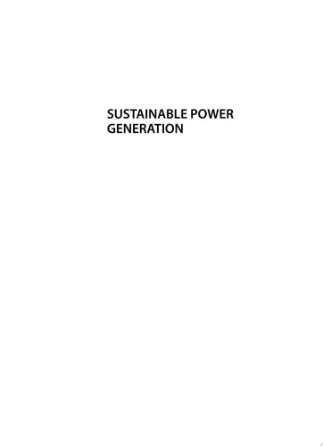 Sustainable Power Generation Current Status, Future Challenges, and Perspectives