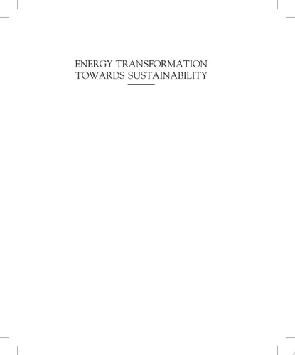 Energy Transformation towards Sustainability