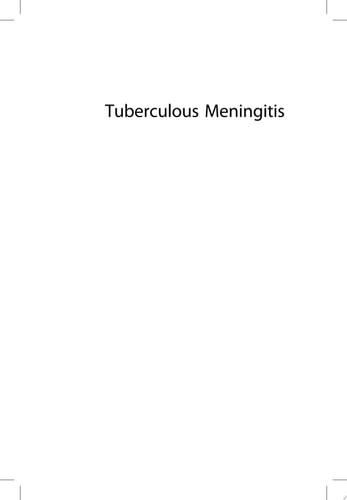 Tuberculous Meningitis Manual of Diagnosis and Therapy