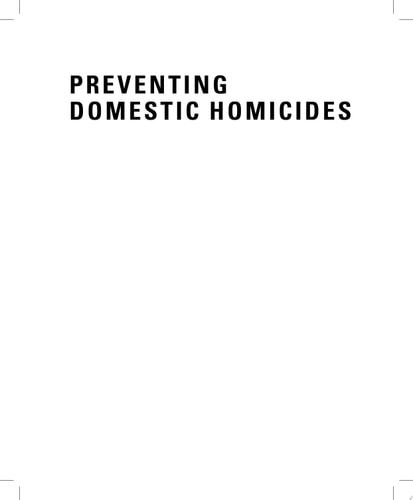 Preventing Domestic Homicides Lessons Learned from Tragedies