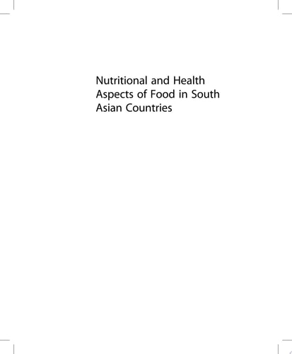 Nutritional and Health Aspects of Food in South Asian Countries