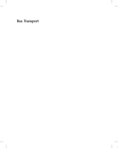 Bus Transport Demand, Economics, Contracting, and Policy